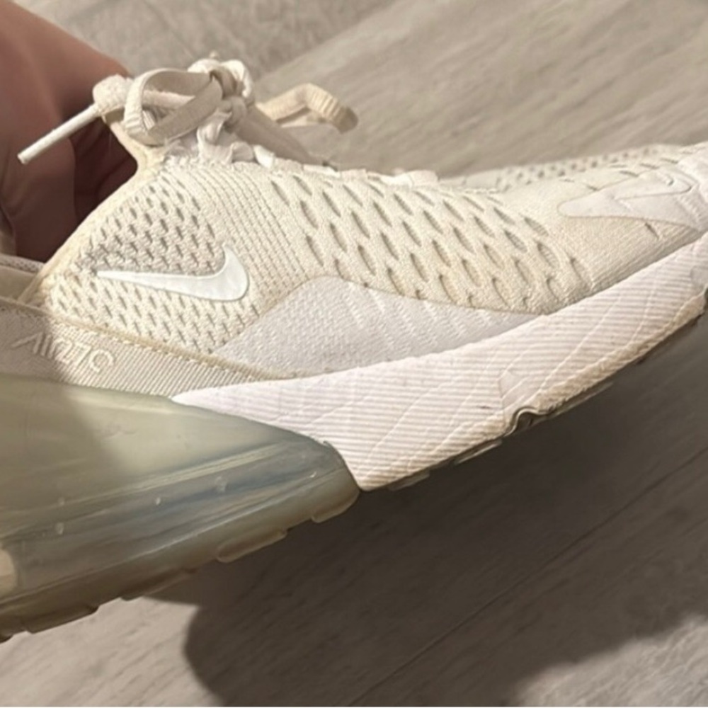 Nike Women's Cream and White Sneakers